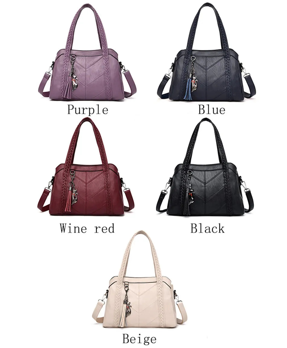 Sac A Main Weiches Leder Luxus Handtaschen Frauen Taschen Designer Damen Handtasche Hohe Qualität Quaste Umhängetaschen Für Frauen Tote Tasche