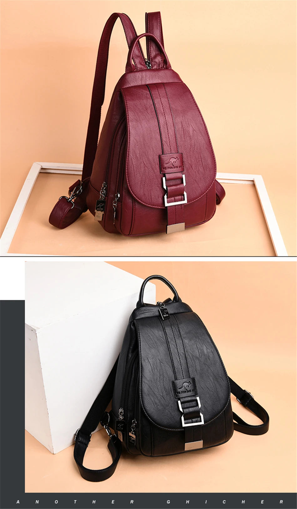 Frauen Anti diebstahl Rucksack Hohe Qualität Leder Schule Schulter Taschen Für Teenager Mädchen Multifunktions Rucksack Damen Brust Tasche