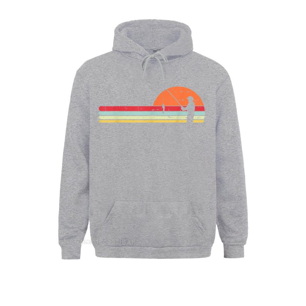 Man Fishing Sunset Retro Angling Fisherman Angler Men Hooded Pullover Faddish Fitness Hoodies Sweatshirts For Men Printing Hoods