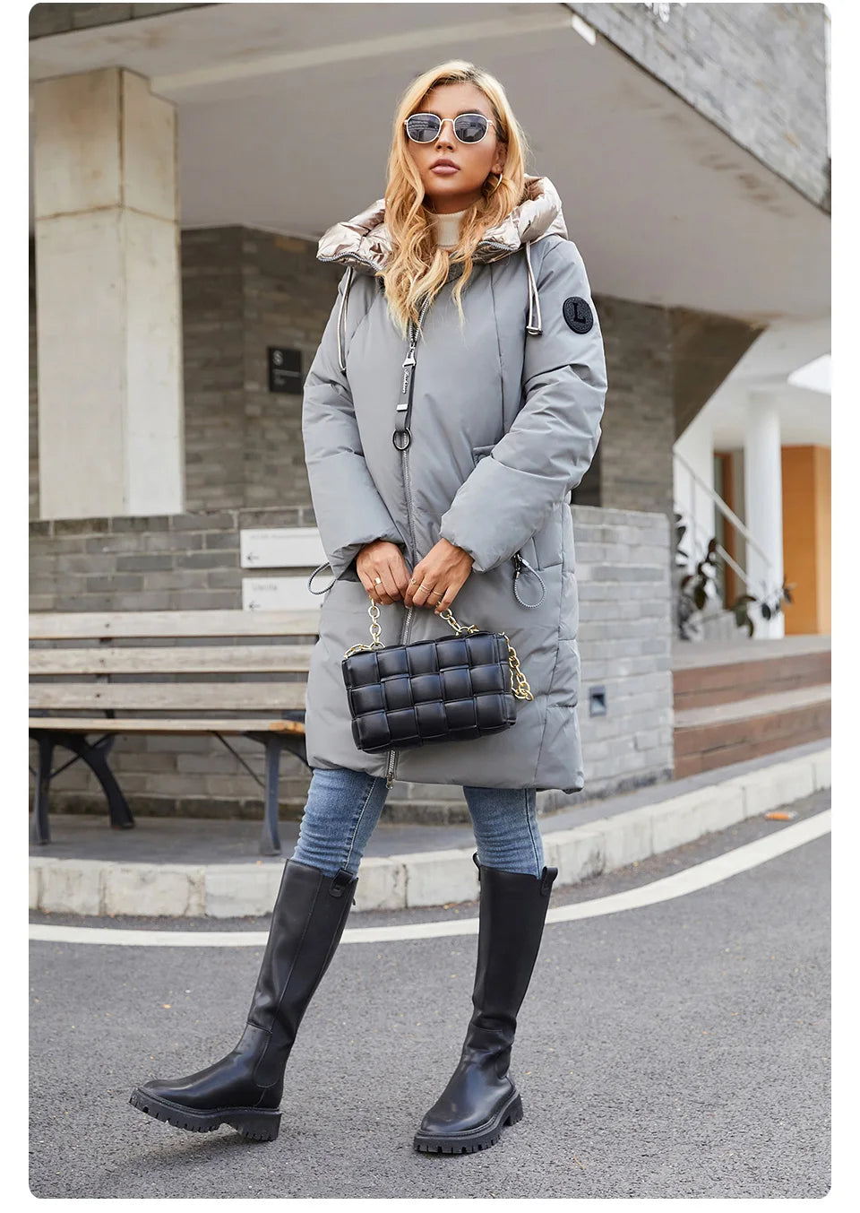 GASMAN 2022 frauen winter jacke Mid-länge warme Mode Mantel frauen zipper Mit Kapuze Kontras marke unten jacke weibliche 21113