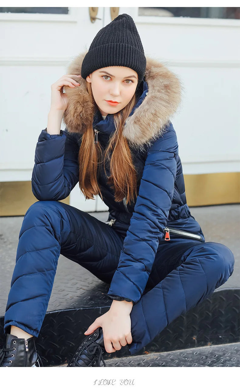 Neue Mode Eine-Stück Ski Anzug Frauen Warme Skifahren Overall Snowboarden Anzüge Weibliche Outdoor Schnee Kostüme Winter Overalls