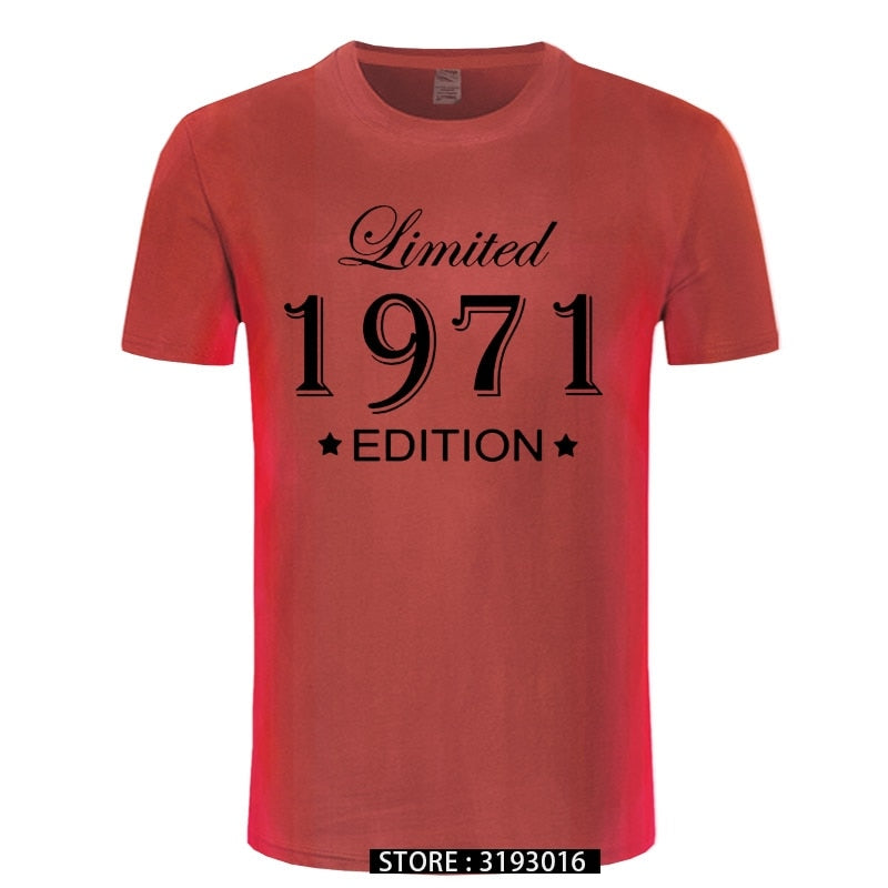 Man Made in 1971 T-shirt Tops Limited Edition 1971 T Shirts Short Sleeve Funny Birthday Tshirts for Men