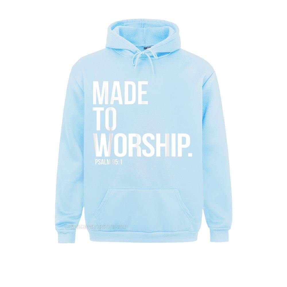 Made To Worship Psalm 95 1 Faith Based Christian Hoodie Print Mens Sweatshirts Plain Long Sleeve Hoodies Hip Hop Sportswears