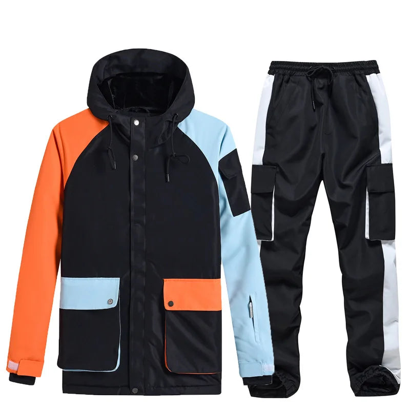 Neue Stil Farbe Passenden Snowboard Anzug Frauen Winter Winddicht Wasserdichte Warme Ski Jacke Hosen Anzug Schnee Overalls