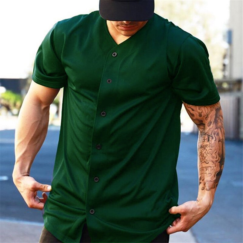 Men&#39;s Oversized Cardigan T shirt Solid Color Gym Clothing Bodybuilding Fitness Loose Sports T-shirt Streetwear Hip Hop Tee shirt