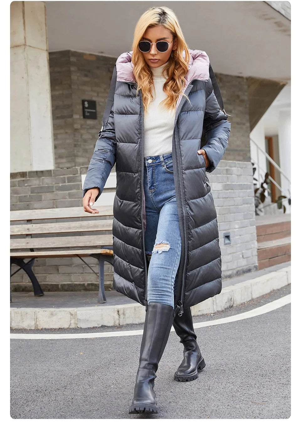 GASMAN Neue 2022 unten jacke weibliche Mode lange Designer frauen winter parka Marke Kontras warme outwear frauen mantel 21792