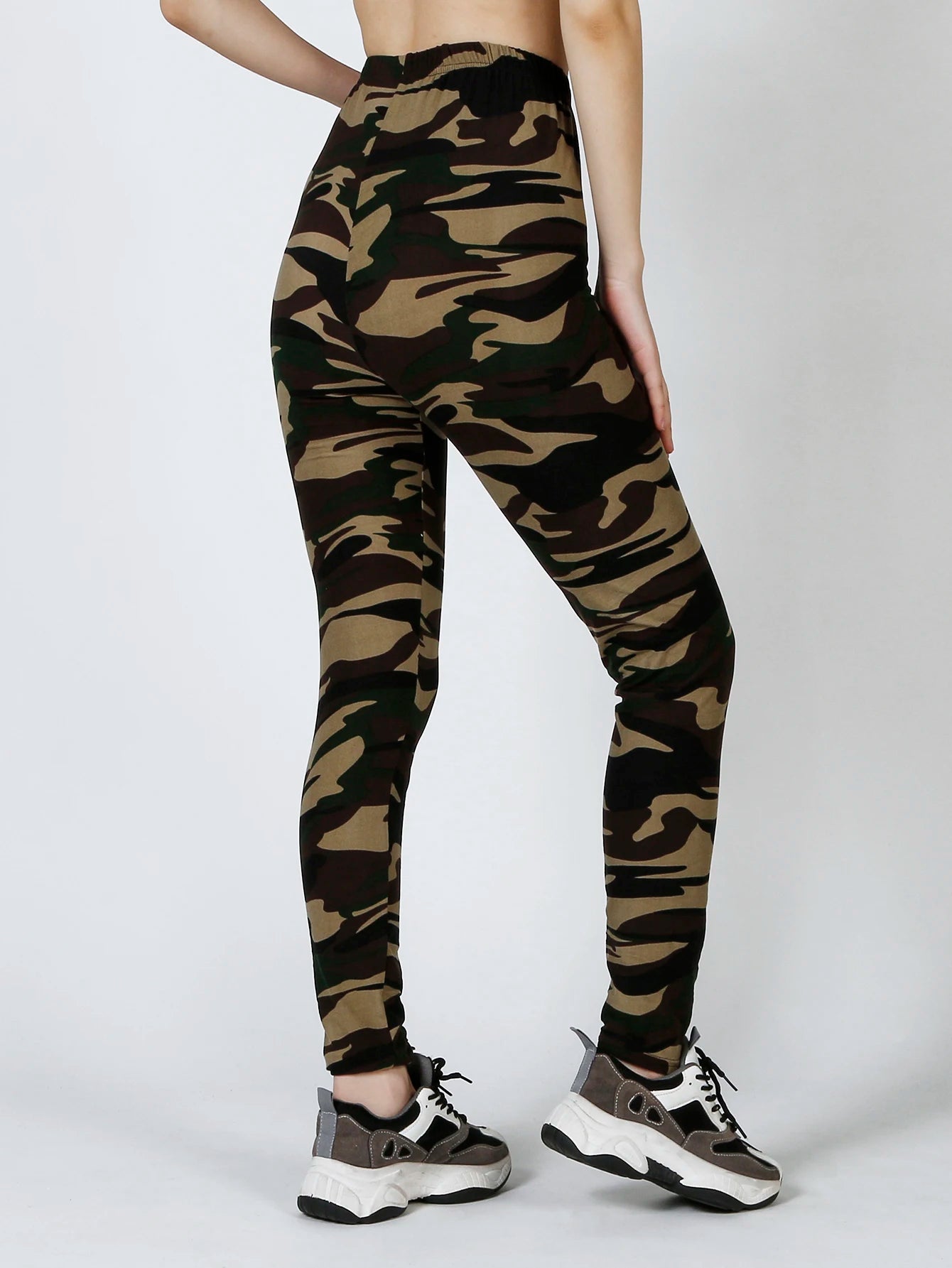 CUHAKCI New Brand Women's Leggings High Elastic Tight Camo Leggings Spring and Autumn Tight Women's Sexy and Charming Casual Pan