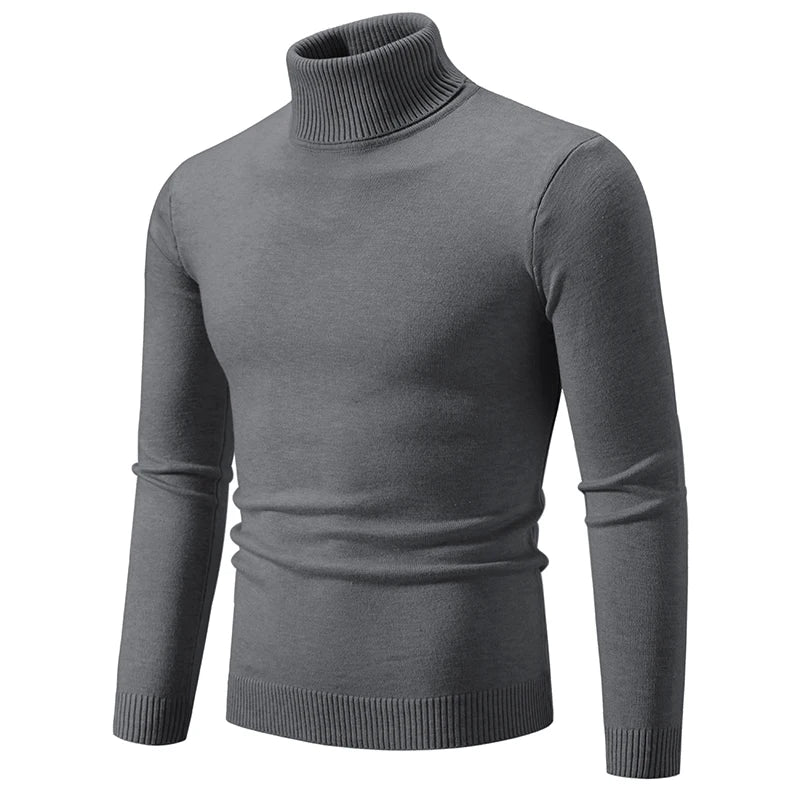 Herren gestrickte Roll kragen pullover Herbst Winter Slim Fit Strick pullover Männer lässig einfarbig Roll kragen pullover Strick pullover Mann