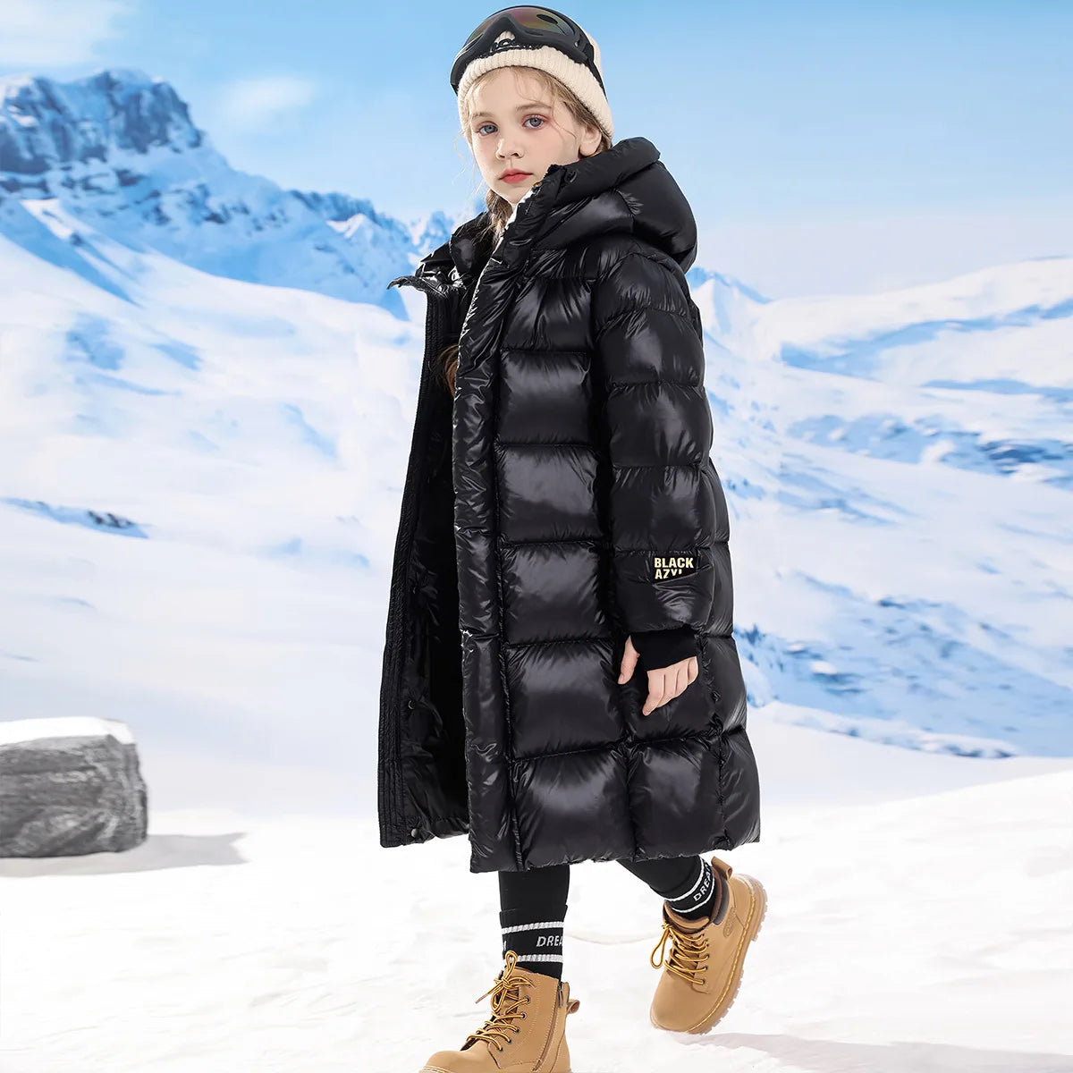 Teenager Mädchen Daunen mantel Winter halten warme Jacke für Mädchen lange Stil Kapuze Weihnachten Parkas Kinder kleidung 5-14 Jahre