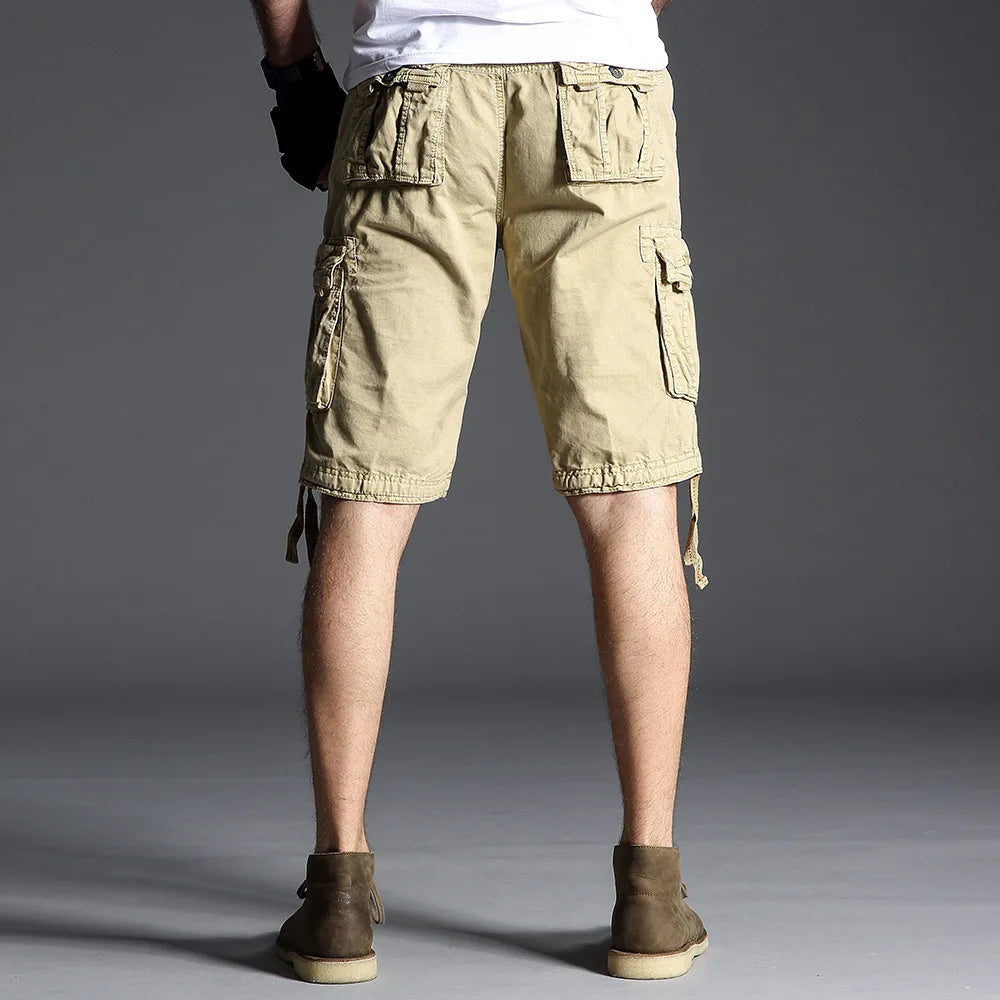 Summer Men's Cargo Shorts Oversized Multi-Pocket Shorts Pure Cotton Streetwear Casual Shorts Men Clothing Beach Shorts T0F3229