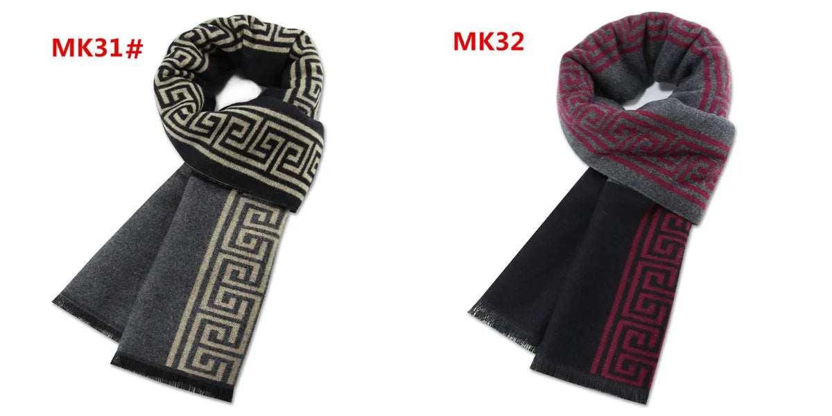 Kaschmir Schal Männer Winter Streifen solide karierte Wolle Schal Luxus klassische warme Kaschmir Winters chals für Männer Winter Accessoires