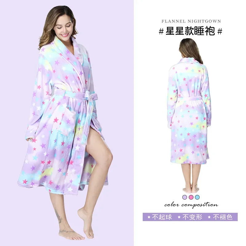 Frauen Warme Winter Nachtwäsche Sexy Schlange Skins Robe Lose Lange Hause Dressing Fown Nachthemd Flanell Kimono Bademantel Dusche Roben