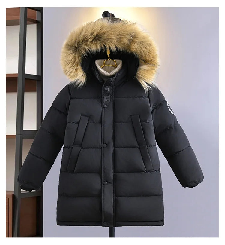 5 6 7 8 9 10 11 12 Jahre Jungen Jacke Winter verdicken warm halten Kinder Jacke Mode Reißverschluss Kapuze Jungen Mantel Teenager Kinder Kleidung