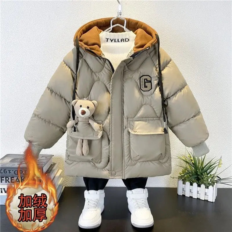 Warm halten Winter Jungen Jacke wasserdicht Mode Baby Mantel Kapuze Reiß verschluss Jungen Oberbekleidung Geburtstags geschenk 4 6 8 10 Jahre Kinder kleidung