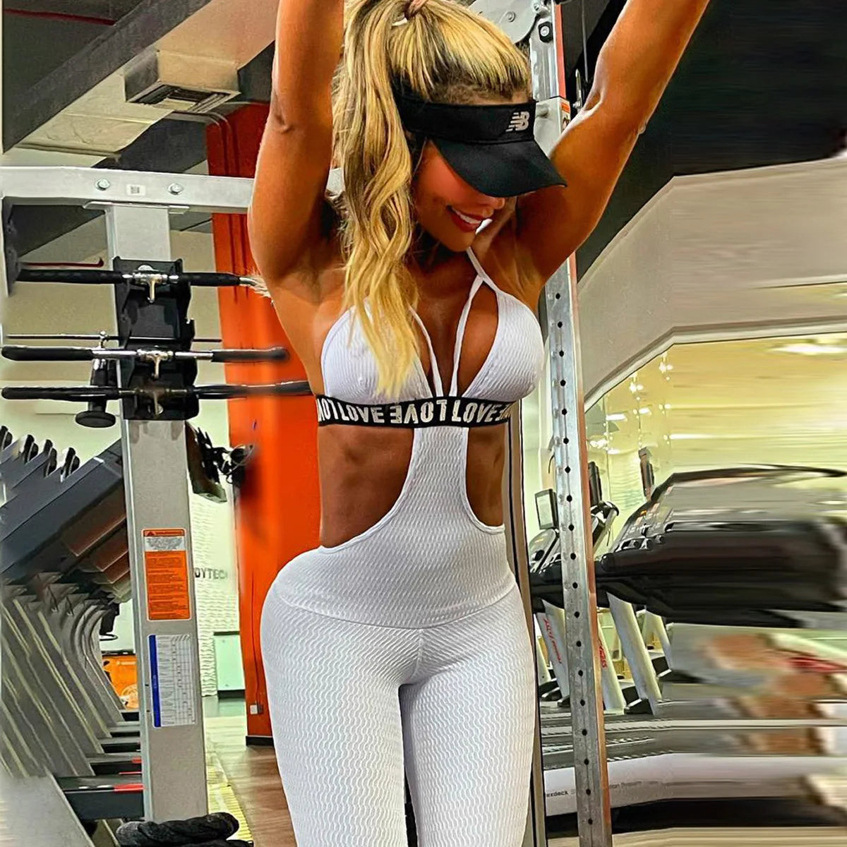 Oshoplive Female Sexy Backless Sleeveless Breathable Jumpsuit Fitness Hip High Waist Sports Gym Sportswear For Women 2022 New