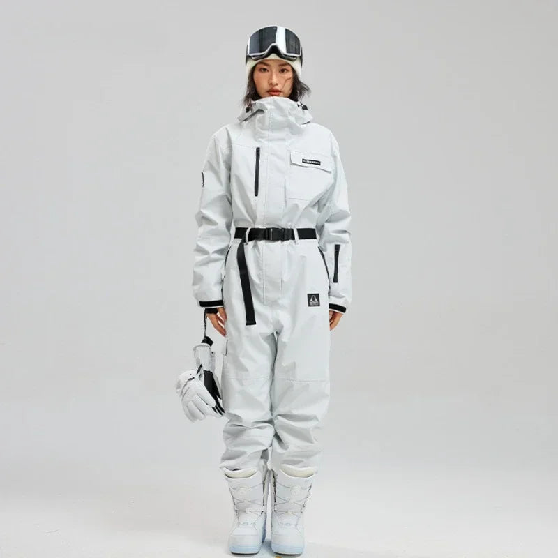 Ski suiten Frauen Männer mit Kapuze einteilige Schnee overalls wasserdicht 2025 Winter Snowboard Suiten wind dichte Ski overalls im Freien