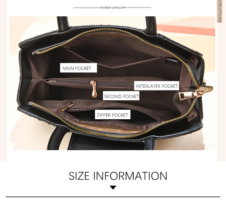 TRAVEASY Summer Casual Vintage Top-Handle Bags for Women Fashion Alligator Large Capacity Female Shoulder Bags Crossbody Bags