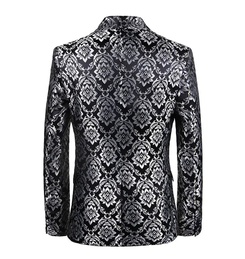 Luxuriöse Boutique Slim Print Herren Anzug Jacke Prom Bankett Smoking Bräutigam Hochzeitskleid Blazer Social Herren Formelle Anzüge Bühnenthost