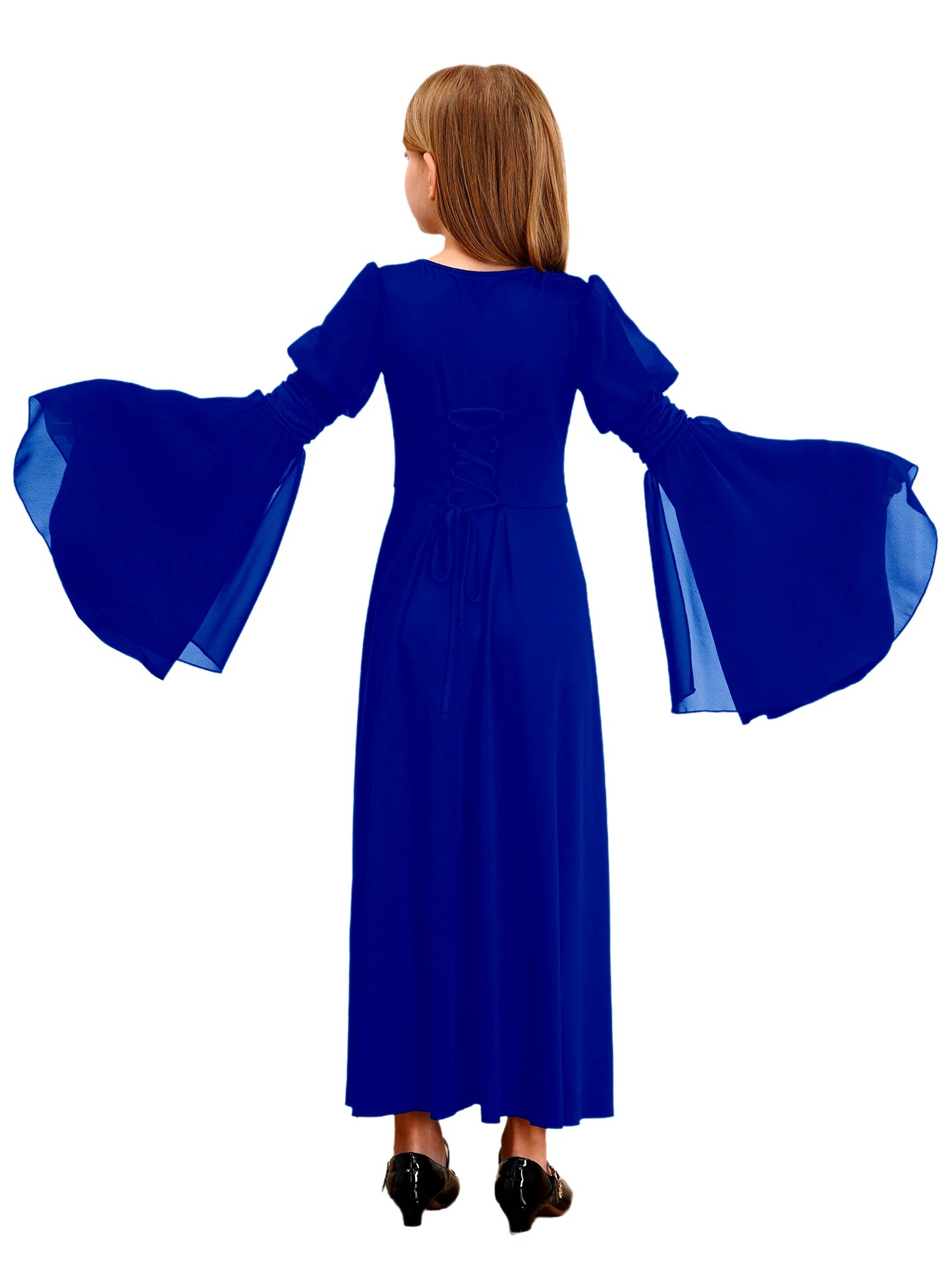 Kinder Mädchen mittelalter liche Renaissance Fee Kostüm Glocken ärmel Perlen viktoria nischen Kleid Retro-Kleid für Halloween Cosplay-Party