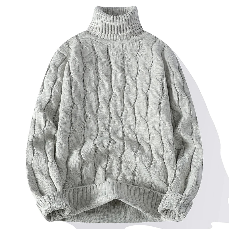 Winter Rollkragenpullover Männer Gestrickte Dicke Warme Pullover Herren Warme Einfarbig Lose Beiläufige Pullover Männlich Täglichen Kleidung 5XL