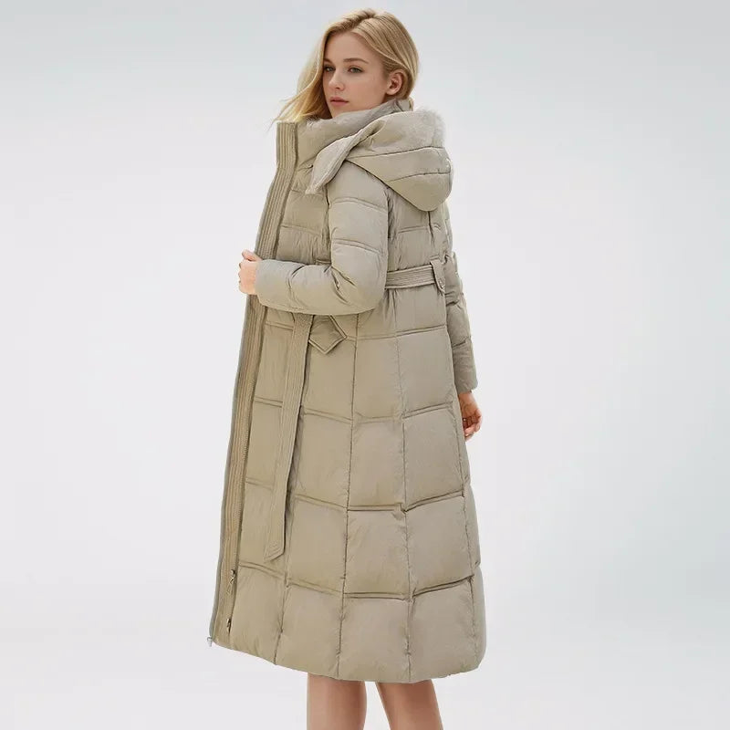 2024 neue Winter Frauen lange Parkas Taschen dicke warme Kapuze Daunen Baumwoll mantel weibliche lose Puffer Jacken wind dichten Schnee mantel