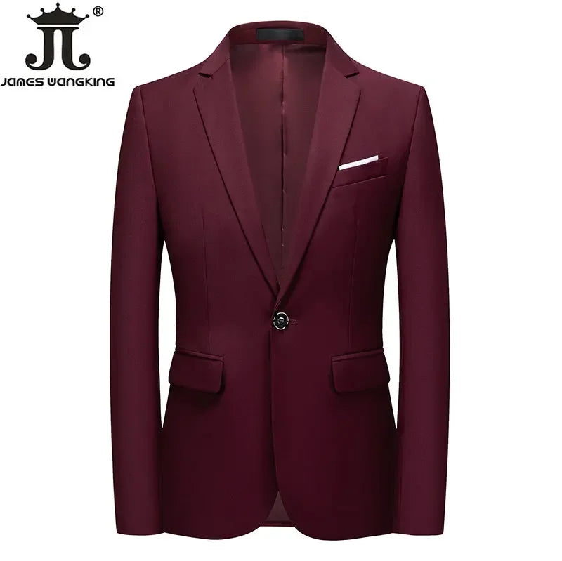 Männer Blazer Boutique Mode einfarbig hell dünn schlank Herren lässig Business Anzug Jacke Bräutigam Hochzeits kleid Party Tyranian Mantel