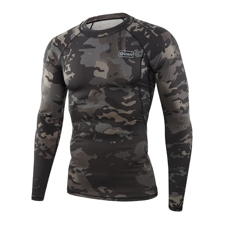 High Quality Camouflage Long Johns Set Quick Drying Body Shaping Sporting Longies Riding Runing Camping Thermals Set A3F01