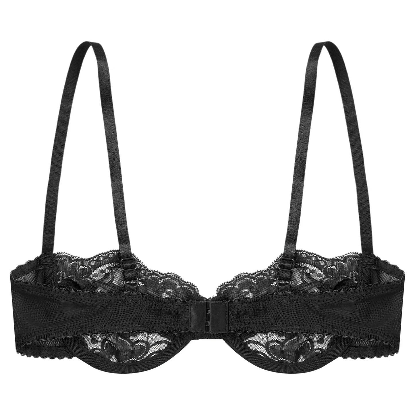 Frauen Blumen Spitze Dimond Nippel BH Top Bügel ausschnitt vorne ungefüttert Push-up Balcon ette Dessous Unterwäsche Top