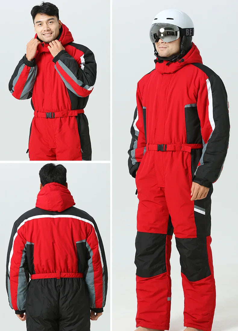 Schnee Skifahren Overalls Overall Warme Wasserdicht Mit Kapuze Mann Fleece Kleidung Männer Sport Winter Frauen Snowboarden Männlichen Schneeanzüge