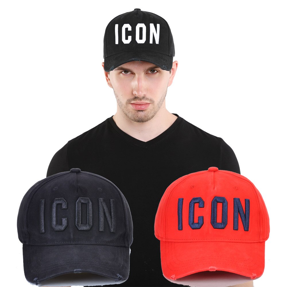 DSQICOND2 Brand D2 100% Cotton Baseball Caps ICON Letters High Quality Cap Men Women Customer Design Hat Black Cap Dad Hats