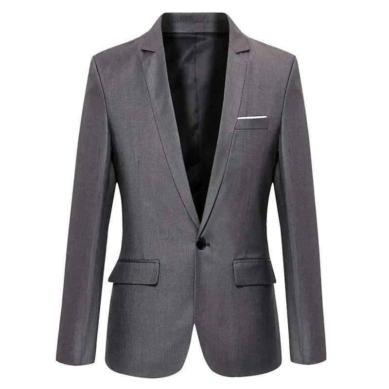 Blaue Männer Blazer Arbeits büro Männer Smoking für formelle Anlässe Taschen Mantel Blazer männliche benutzer definierte Männer Business schlanke Blazer