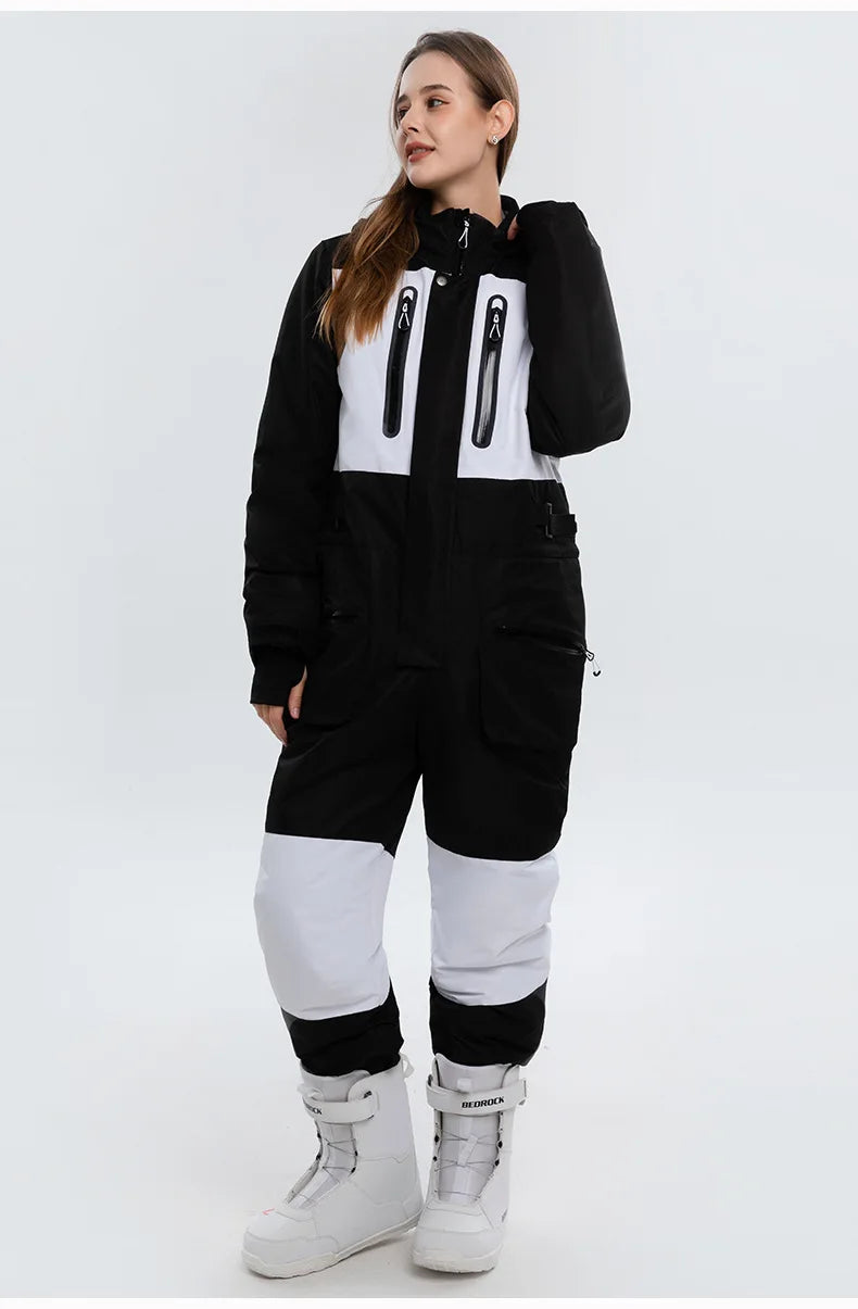 Frauen Winter Onesies Ski Anzug Im Freien Snowboard Jacke Hosen Herren Windproot Schnee Mantel Warme Isolierte Ski Overall Schneeanzug