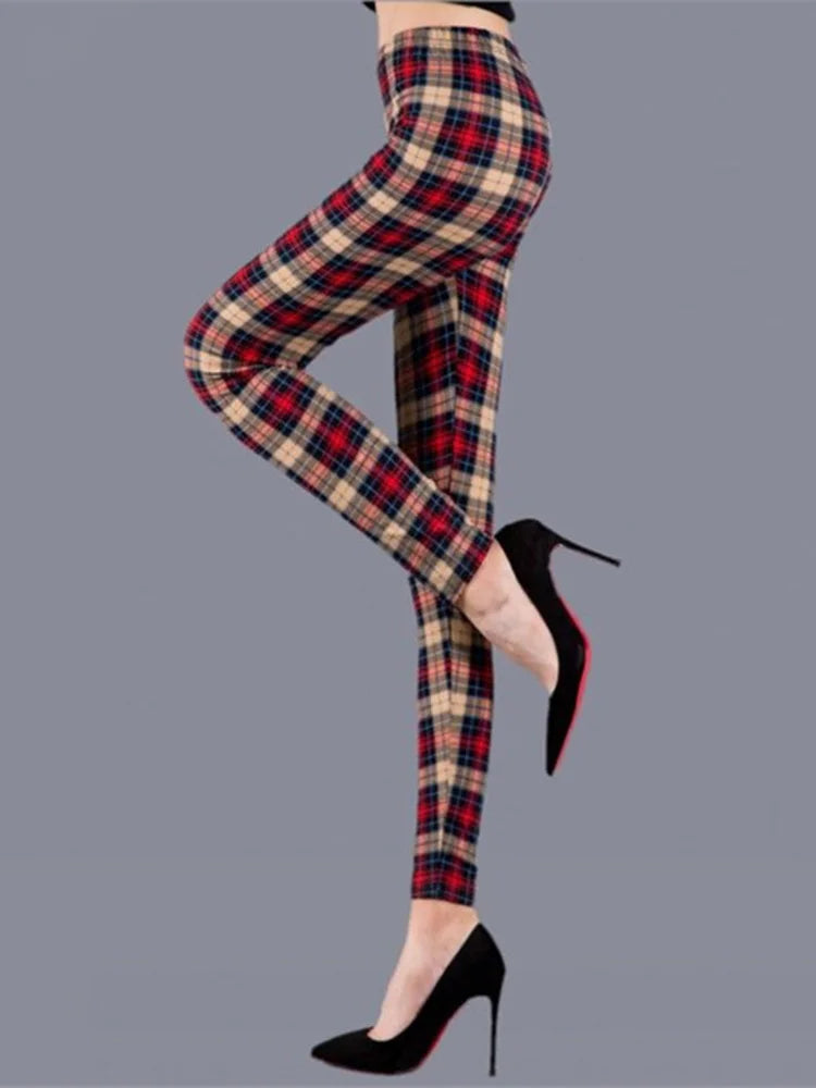 Plaid Leggings Women Sexy Pants Push Up Leggings Fashion Fitness Leggins Gym Sporting High Waist Trousers