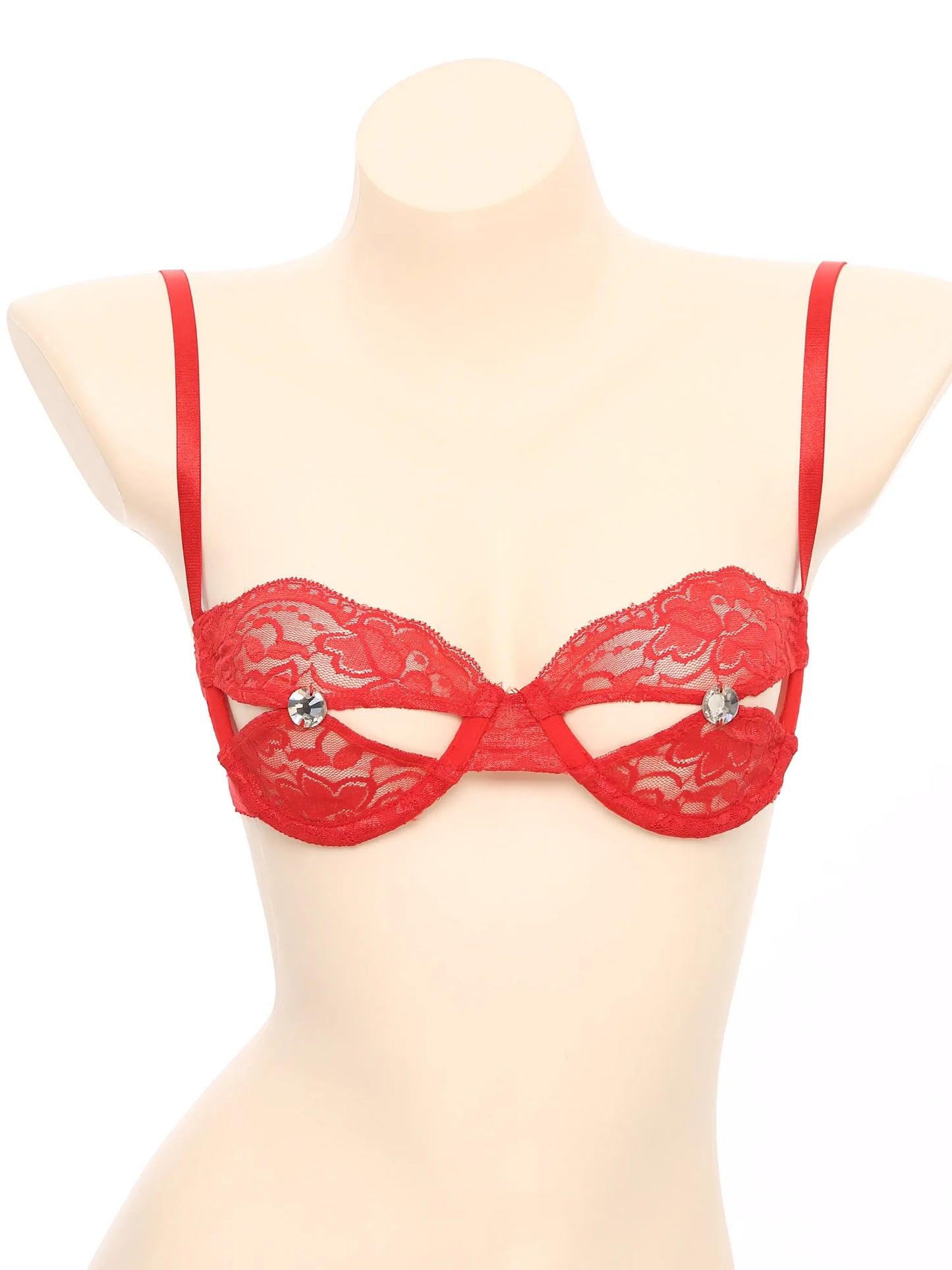 Frauen Blumen Spitze Dimond Nippel BH Top Bügel ausschnitt vorne ungefüttert Push-up Balcon ette Dessous Unterwäsche Top