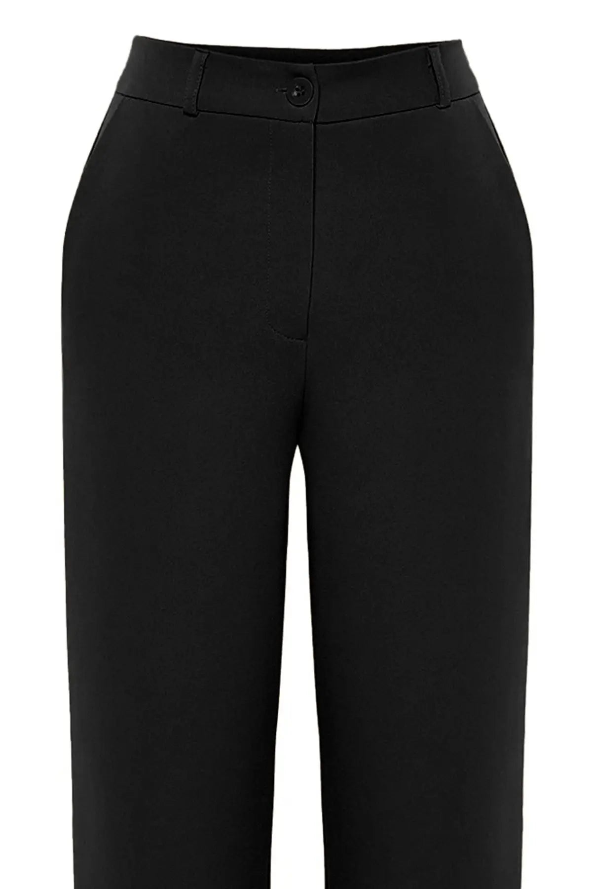 Trendyol TYZA Damen-Hosen und Capri-Flare, Poly–Viskose, weites Bein, schlichte Business-Hosen und Caprihosen, weites Bein, Business