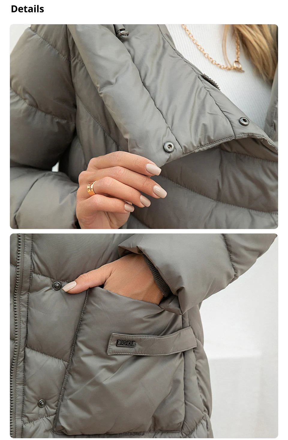 Gasman Mode Parkas Frauen lässig Kapuze Taschen gürtel Frauen Daunen jacke weibliche Mäntel Outwear