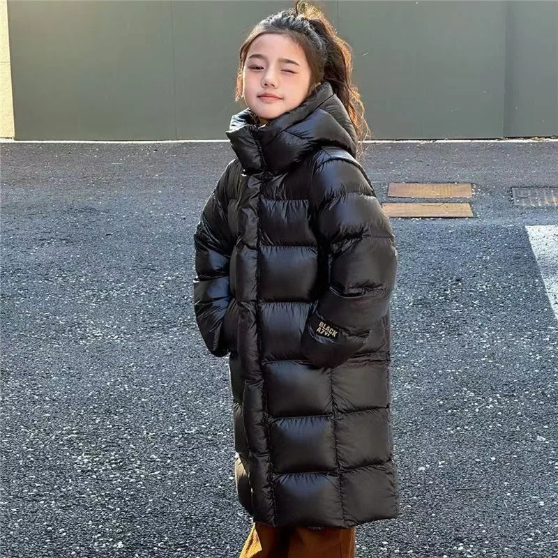 Winter Verdicken Mädchen Oberbekleidung Warm Halten Mode Wasserdichte Kinder Jacke Mit Kapuze Zipper Mädchen Mantel 4-12 Jahre Kinder der Kleidung