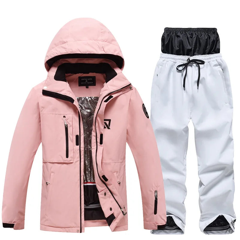 Neuankömmlinge Damen Ski anzug Winter Outdoor Schnee tragen wasserdicht wind dicht verdickt warme Herren Ski jacke Hosen Set Arbeits stil