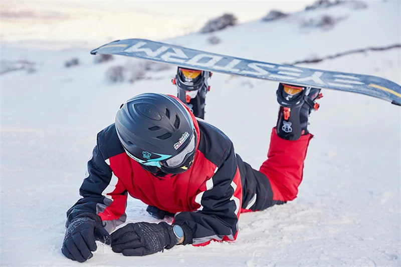 Schnee Skifahren Overalls Overall Warme Wasserdicht Mit Kapuze Mann Fleece Kleidung Männer Sport Winter Frauen Snowboarden Männlichen Schneeanzüge