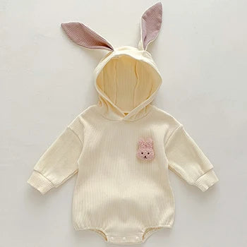 3 6 12 18 24 Monate Baby Stram pler niedlichen Hasen ohren Kapuze Säugling Mädchen Overall Frühling Herbst Baumwolle Baby Boy Kleidung Geburtstags geschenk