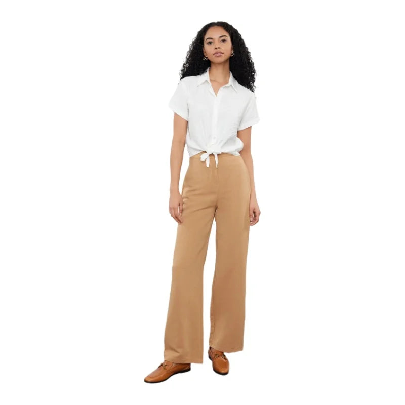 Trendyol TYZA Women's Pants & Capris Stylish Wide Leg Woven Straight Plain Pants & Capris Wide Casual