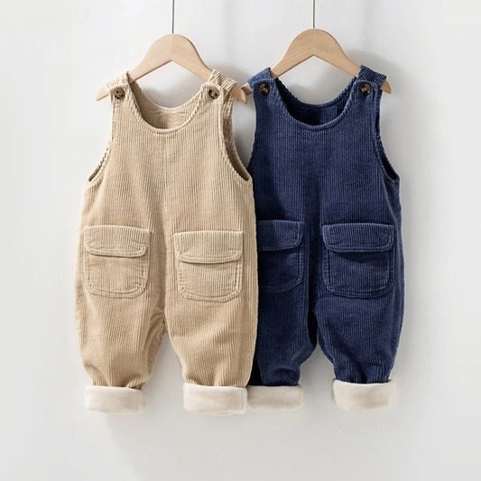 1 2 3 4 jahre Kleinkind Mädchen Jungen Overalls Herbst Winter Verdicken Warme Cord Overall Baby Strampler Kinder Hosen Geburtstag präsentieren