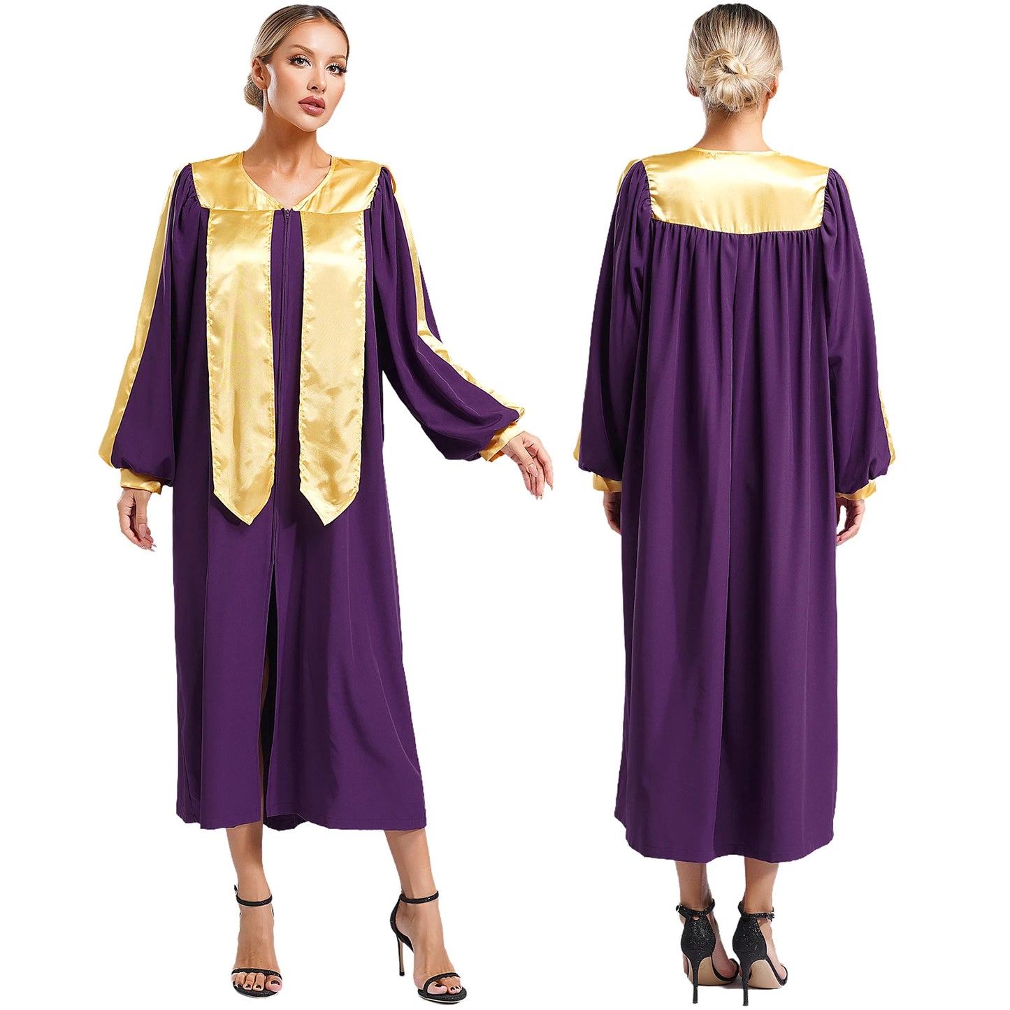 Damen Kirchenchor Robe Erwachsene Priester Pastor Prediger Minister Outfit Klerus Kleid Abschlusskleid Christliches Taufe Kostüm