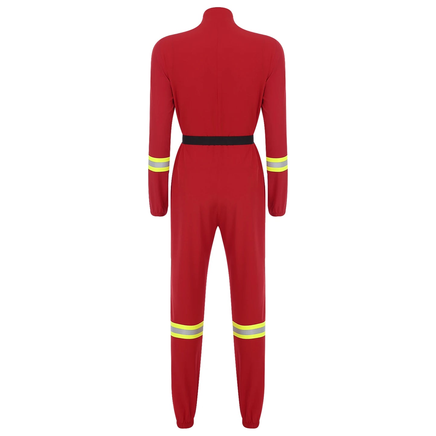 Damen Feuerwehr mann Kostüm Feuerwehr mann Langarm Front Reiß verschluss Overall Stram pler Overalls für Halloween Party Rollenspiel verkleiden