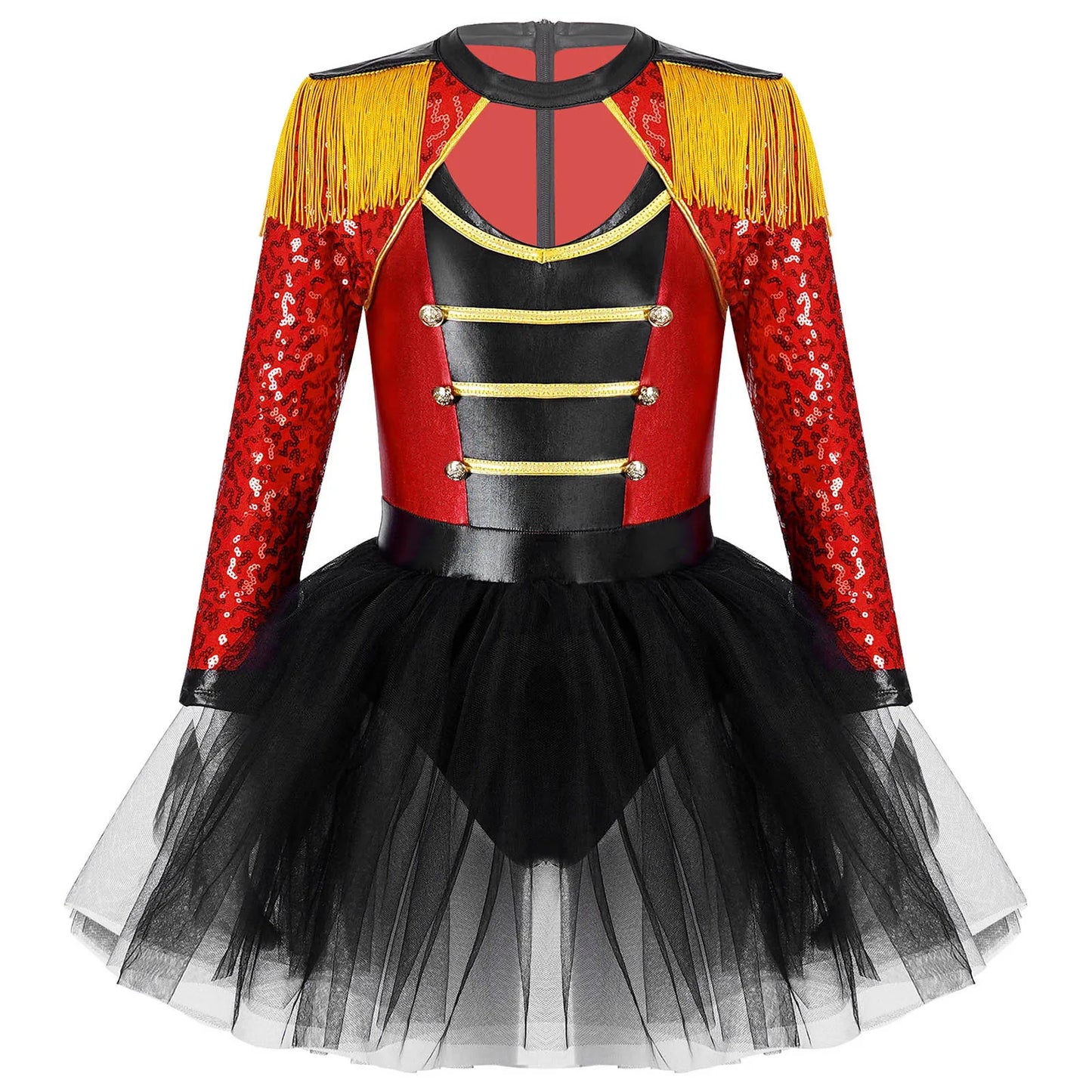 Kinder Mädchen Zirkus Ring master Kostüm Halloween Showman Löwe Tamer Pailletten Tutu Kleid Trikot für Weihnachten Bühnen performance