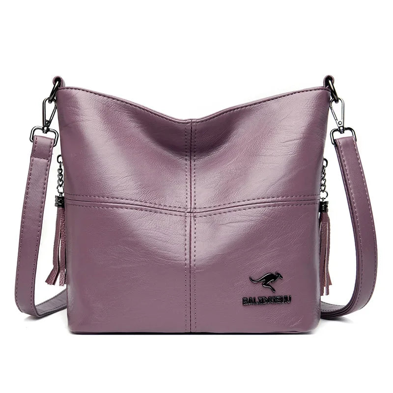 Einfache Eimertasche, Pu-Leder, Umhängetasche für Damen, 2024, Winter-Geldbörsen und Handtaschen, Luxus-Designer, elegante weibliche Umhängetasche