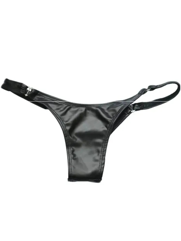 S-XXL Wet Look PVC Thong And G String Matt Shiny PU Leather Bikini Briefs Tangas Women Sexy Calcinha Underwear Bragas Lingerie