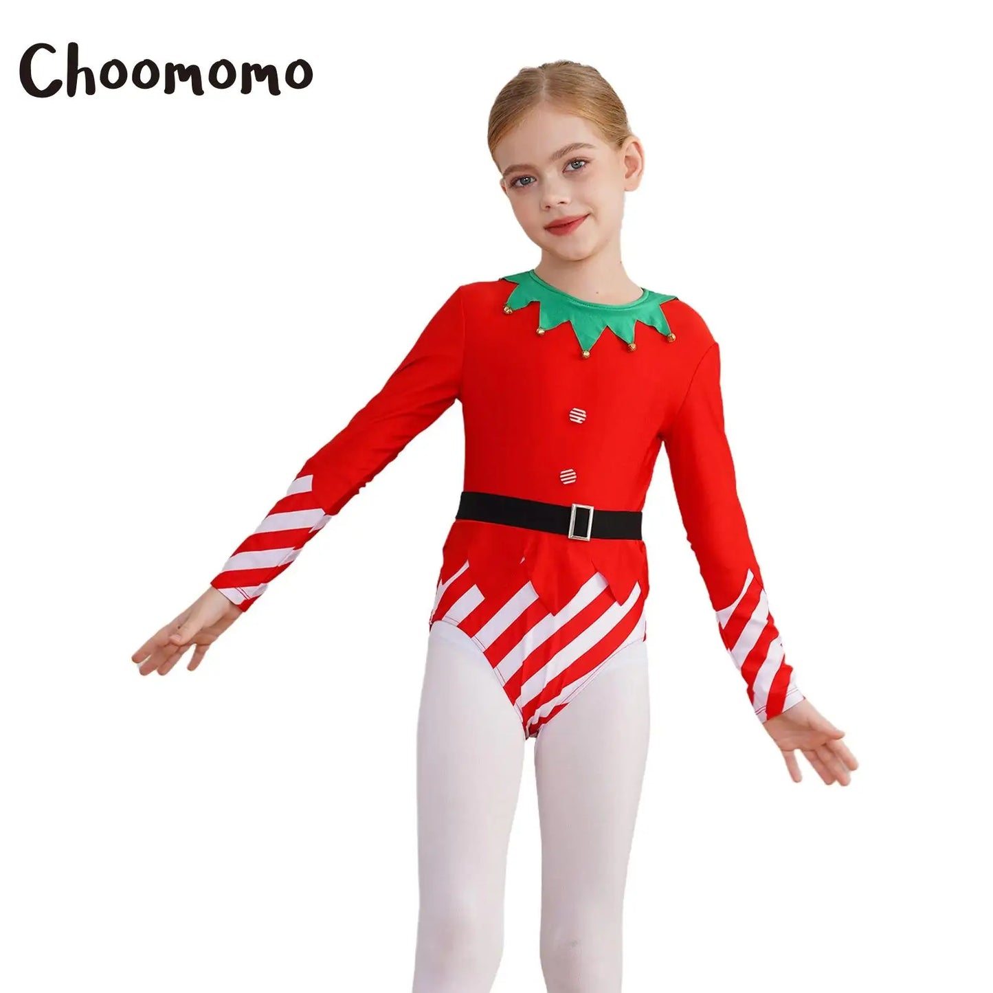 Kinder Mädchen Weihnachten Tanz Trikots sportliche Gymnastik Bodysuit Santas Helfer Weihnachten Party Urlaub Bühne Performance Kostüm