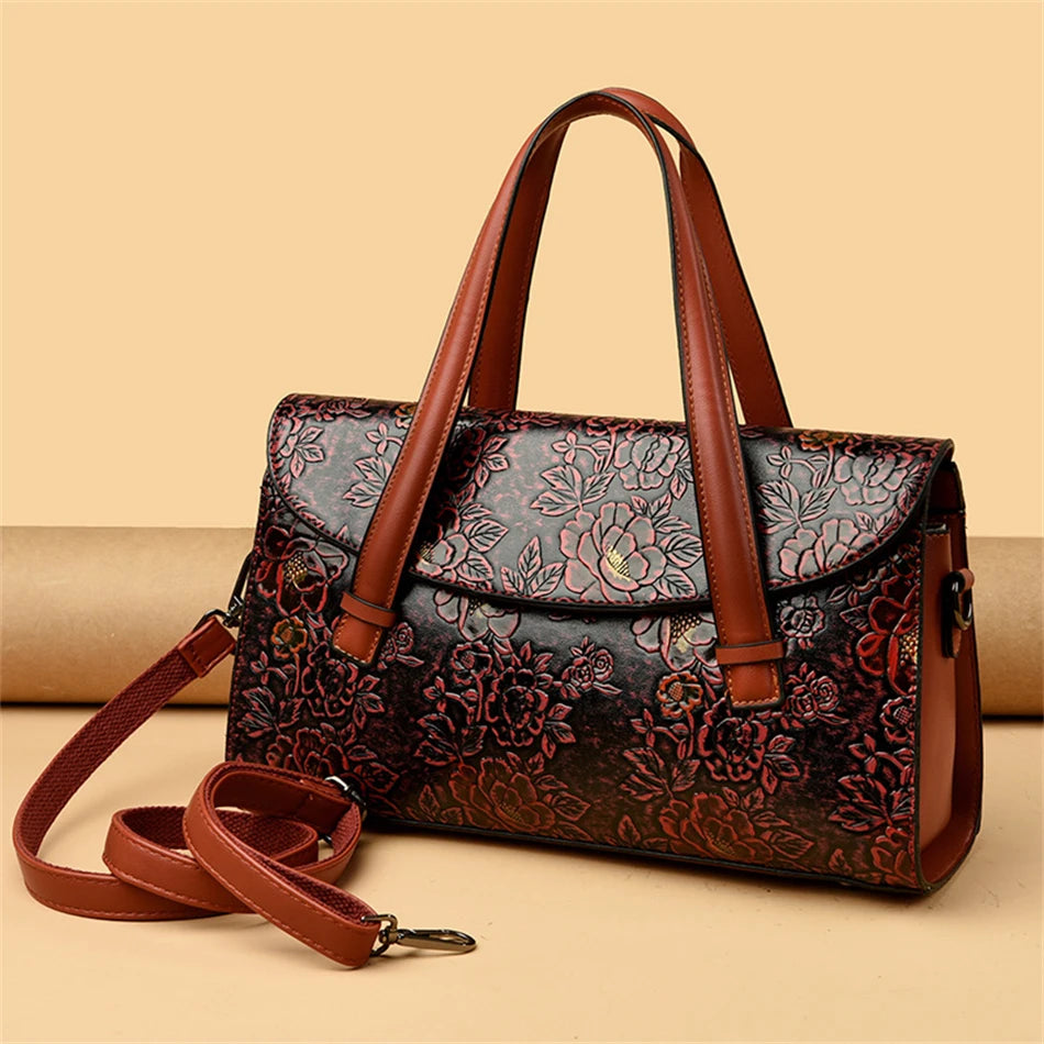 Hohe Qualität Leder Handtaschen Chinesischen stil Frauen Tasche marke Designer Vintage mode Tote tasche damen Schulter Umhängetaschen sac