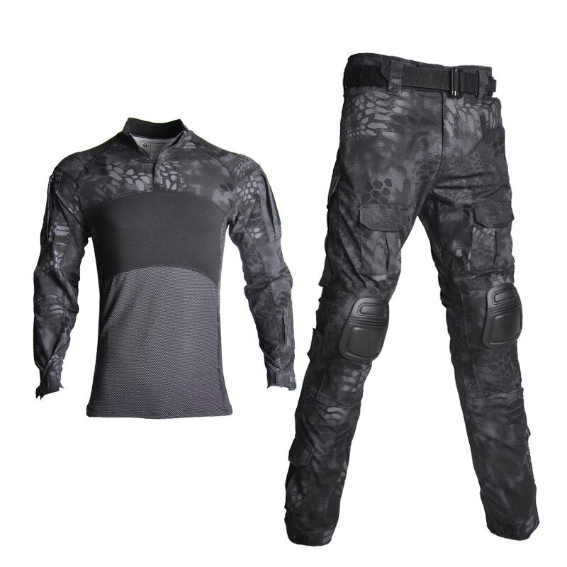 HAN WILD Outdoor Suit Airsoft Military Uniform Paintball Shirt Hunting Suit Combat Shirt Tactical Camo Shirts Cargo Pants Army
